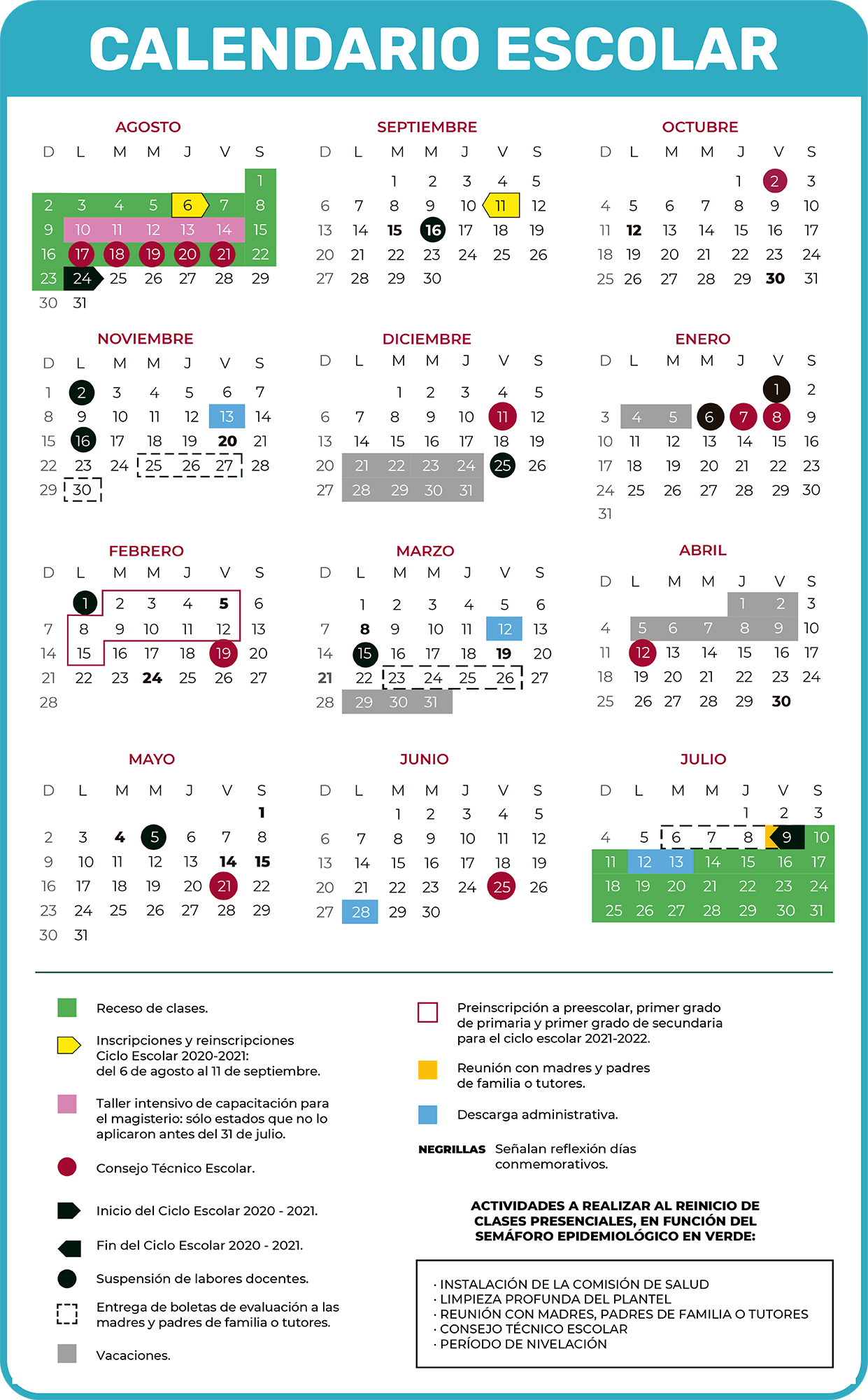 Calendario Escolar Uag Mexico 2020